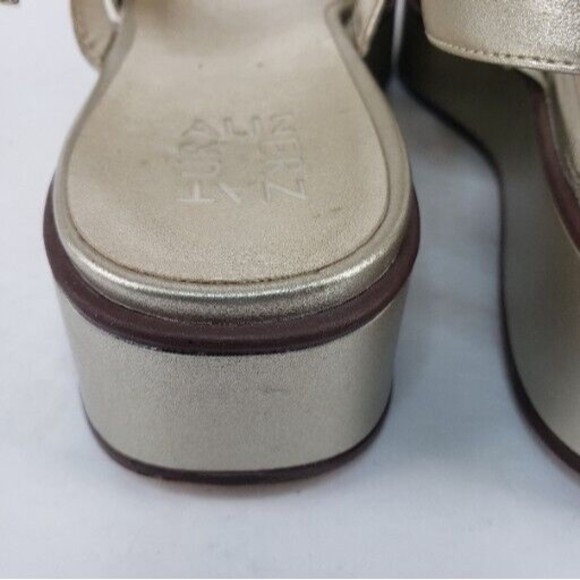 Naturalizer Caryn Silver Metallic Sling Back Leather Sandals Shoes Size 9 M - Picture 8 of 16